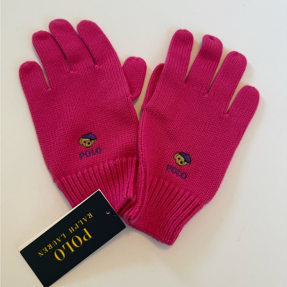 Polo Ralph Lauren Kids Mittens Size L/XL Color Pink - Picture 1 of 3